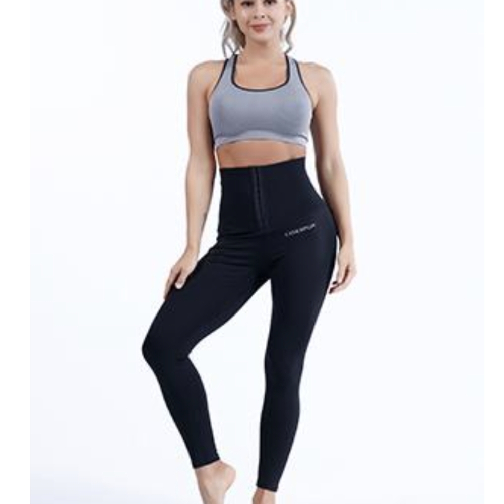 SMALL Black High Waist Leggings Adjustable Tummy Control Yoga Pants Shapewear